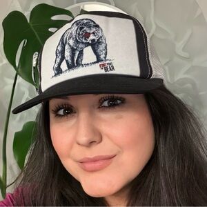 D Ont Poke The Bear Wine Trucker Hat Snapback Cap Anti Bullying Bear Graphic